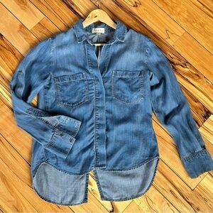 CLOTH & STONE x Anthropologie Blue Soft Denim Button-Up Shirt Size XS